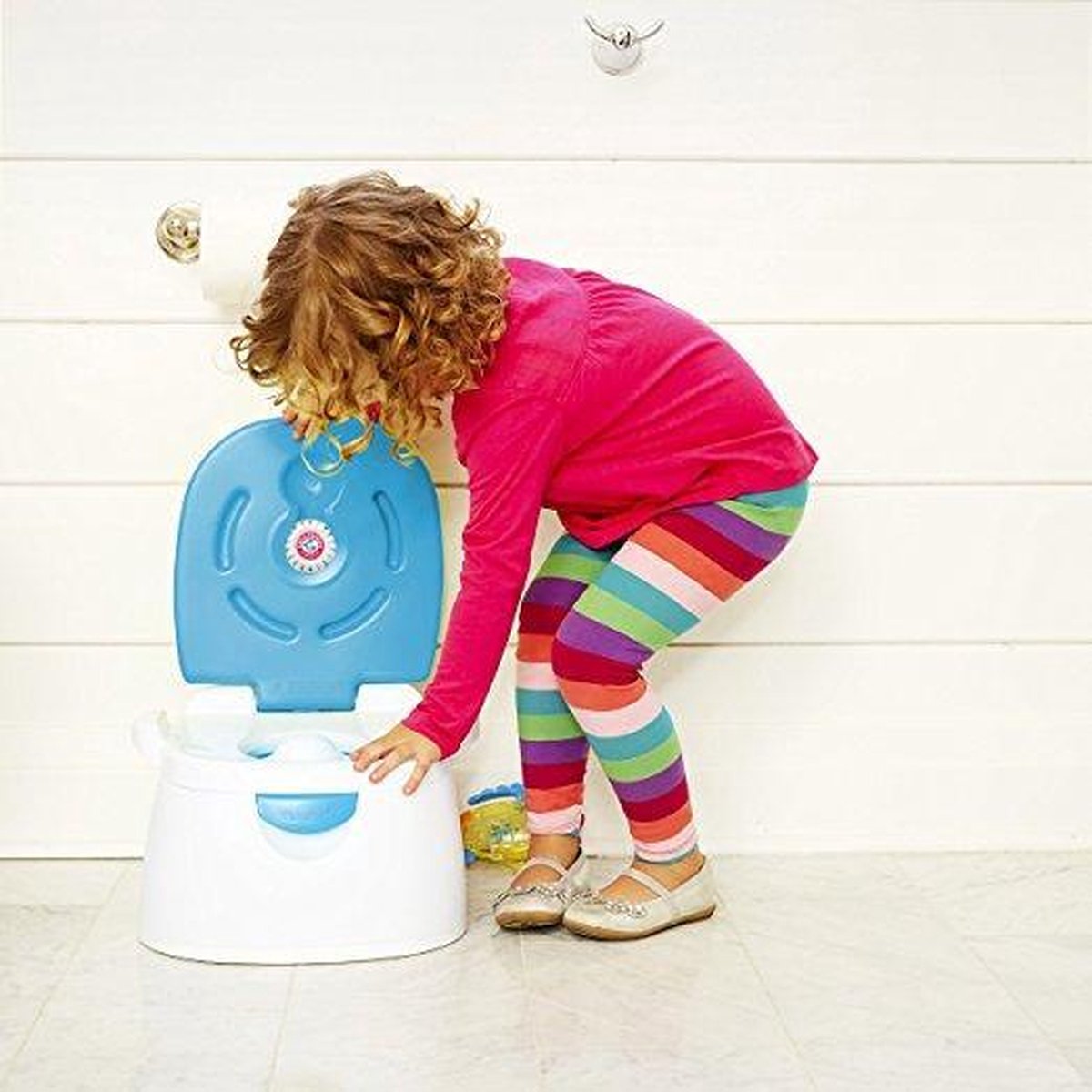 Pot 3-en-1 Safi Line - Avec réducteur de WC et marchepied - bleu-rose