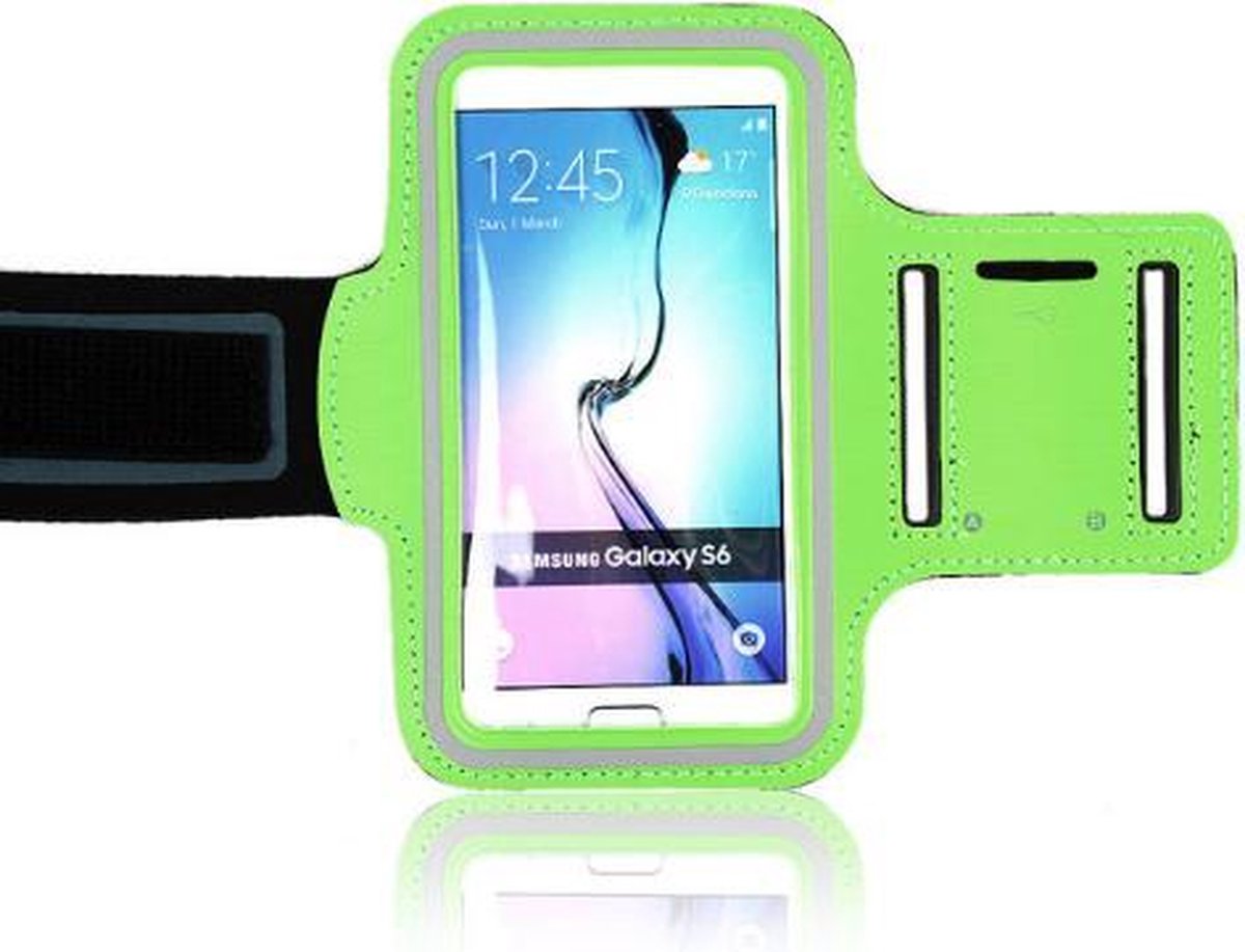 Comfortabele Smartphone Hardloop Armband - Hardloopband - Sportband voor Iphone 6 / 6S / 7 en Samsung Galaxy S6 / S7 - groen