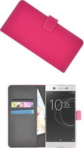 Roze Luxe Bookcase Wallet hoesje voor Sony Xperia XA1 Ultra