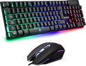 Toetsenbord gaming AZERTY - Hoge prestaties - Semi-mechanisch -3 modi Verlichte Chromatische RGB + 3200DPI Muis gamer + Muismat