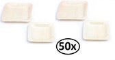 50x Houten bord - schaaltje 110x110mm