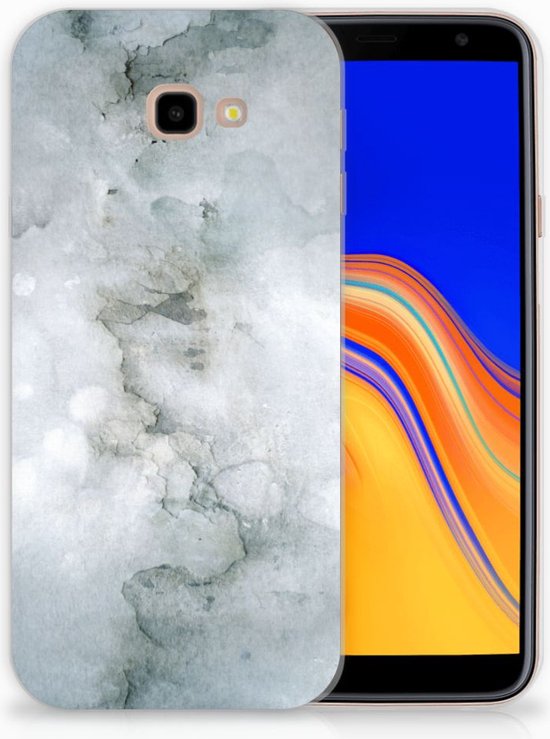 Geschikt voor Samsung Galaxy J4 Plus (2018) TPU Siliconen Hoesje Painting Grey