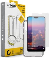 SoSkild Defend Heavy Impact Case Transparant en Tempered Glass Transparante Screenprotector voor Huawei P20 Pro | TÜV Nord Kwaliteitskeurmerk
