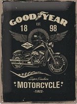 Wandbord - Good Year Motorcycle - 30x40cm