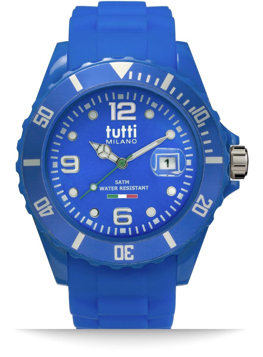 Tutti Milano TM002BL- Horloge - 42.5 mm - Blauw - Collectie Pigmento
