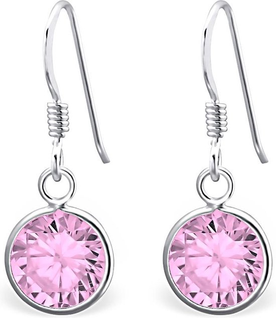 Montebello Oorbellen Aagje Pink - 925 Zilver E-Coating - ∅8mm - 22mm