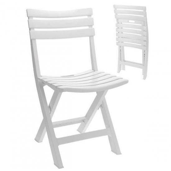 4 pièces de chaises pliantes en plastique blanc pour l'intérieur et  l'extérieur | bol