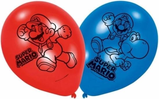Super Mario thema ballonnen 6 stuks