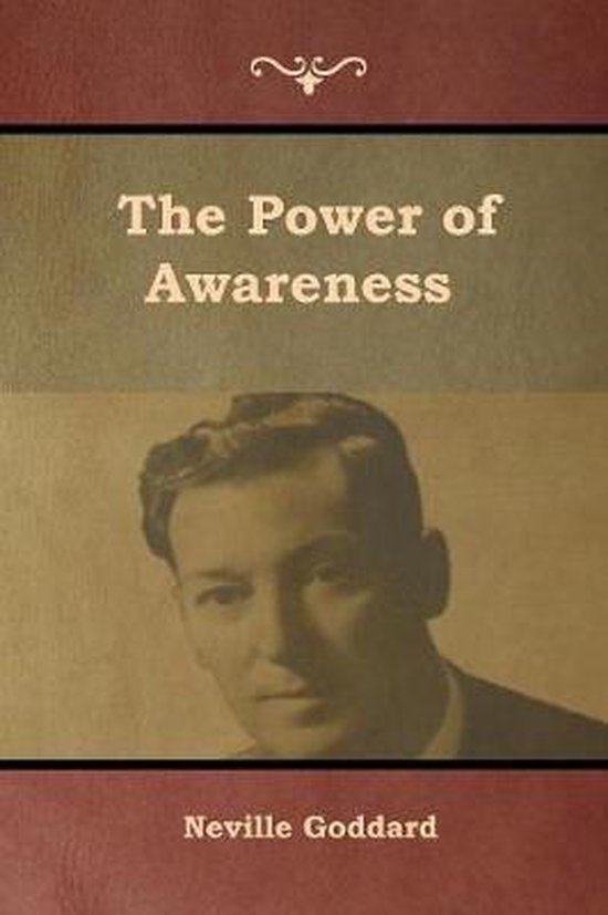 Livre 'The Power of Awareness' de Neville Goddard, avec portrait de l'auteur.