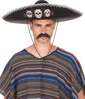Vegaoo - Zwarte Dia de los Muertos sombrero hoed - Zwart - One Size