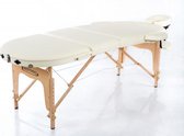 RESTPRO Opvouwbare Massagetafel ovaal VIP 2 Crème - PU Leer