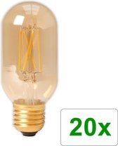 20 Stuks - E27 4W 240V Calex LED volglas gloeidraad buis type lamp 320lm T45L goud 2100K dimbaar