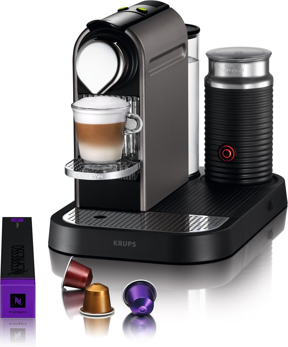 Krups Nespresso Apparaat CitiZ & Milk XN730T - Titan | bol.com