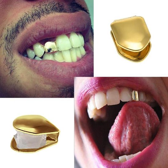 Gouden tand |Opzet tand | Hip Hop Tand | Gouden Tanden | Overschuif tand |  Grills | Grillz | bol.com