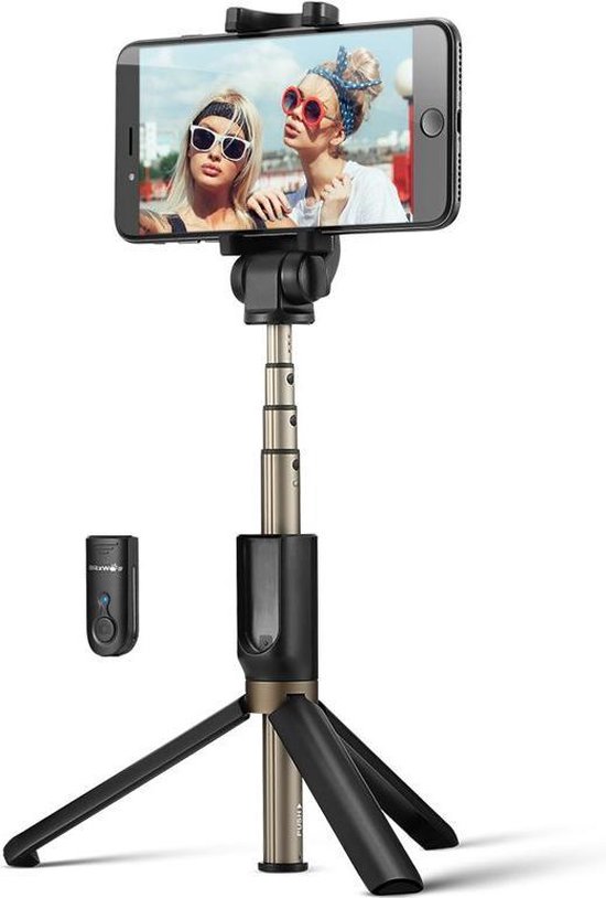 Aluminium Selfie Stick met Bluetooth voor GoPro, iPhone, Samsung 90CM!  Zwart | bol.com