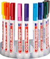 edding 400 permanent marker - 10 markers in verschillende kleuren - ronde punt 1 mm - sneldrogende permanent marker - water- en wrijfvast - voor karton, kunststof, hout, metaal - universele marker - Alcoholstift