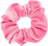 Velvet scrunchie/haarwokkel, neon roze