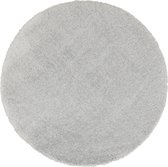Rond vloerkleed - Tapijten Woonkamer - Hoogpolig - Silver Grey - Grijs - 200 cm
