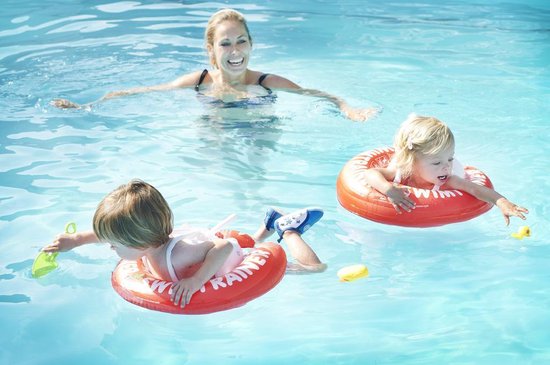 Foto: Swimtrainer rood handpomp al vanaf 3 maanden tot 4 jaar keurmerken ce t v en13138 1 2014 