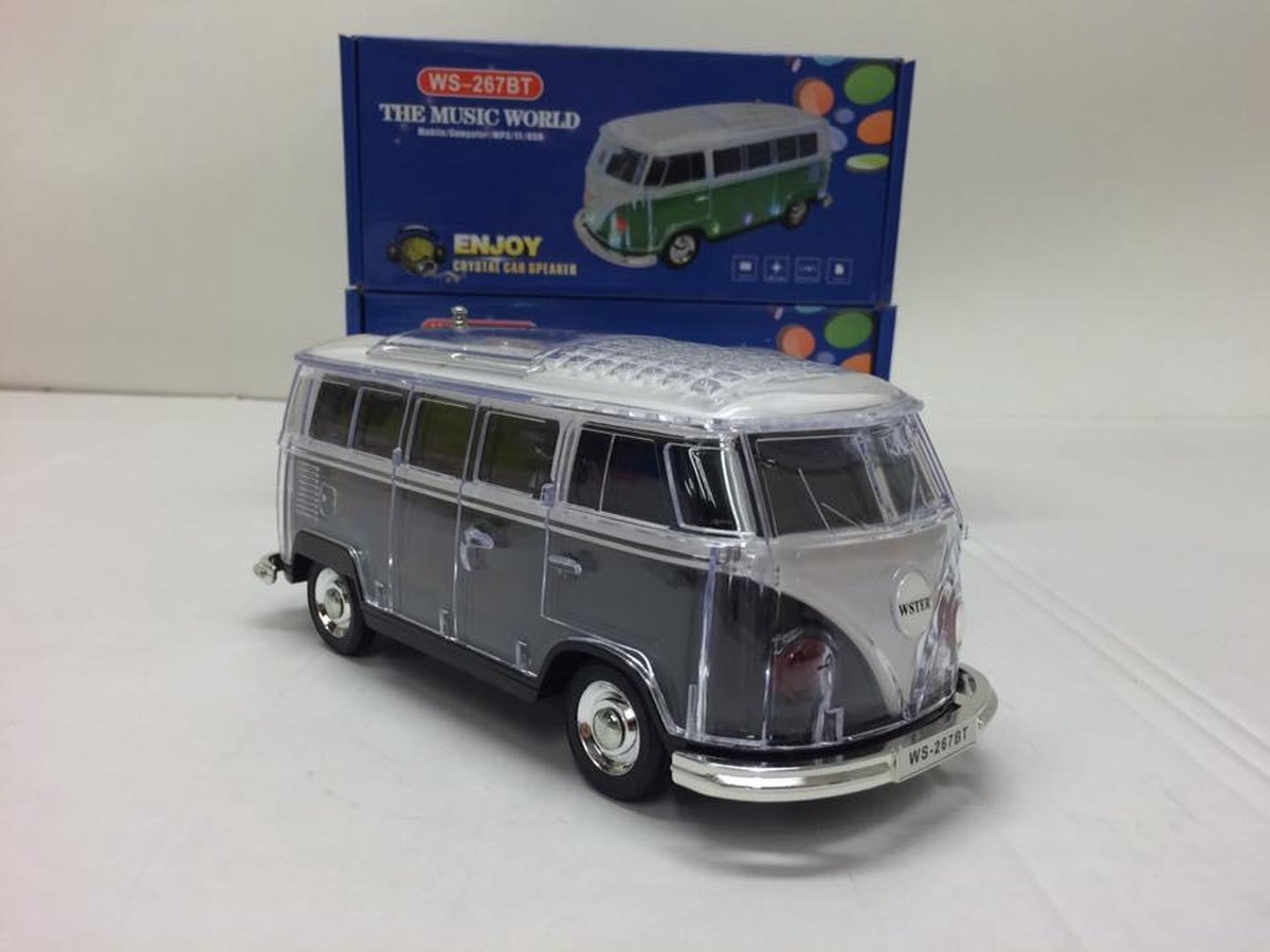VOLKSWAGEN T1 MET RADIO EN LED VERLICHTING EN BLUETOOTH ZWART