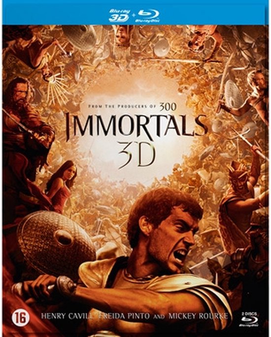 Blu-ray hoes voor Immortals 3D met Henry Cavill, die vecht met een zwaard. Van de producers van 300.