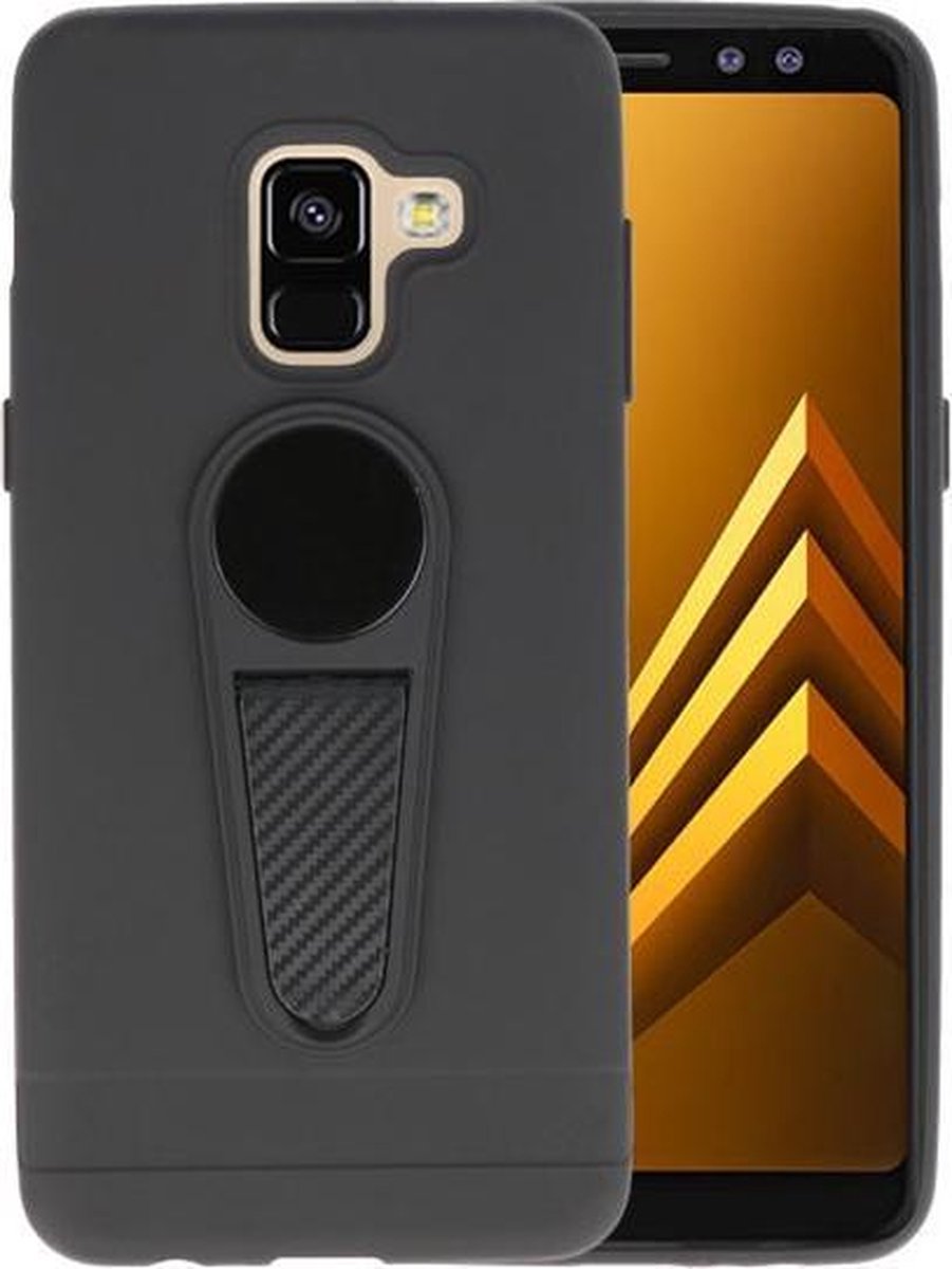 Zwart Magneet Stand Case hoesje voor Samsung Galaxy A8 2018