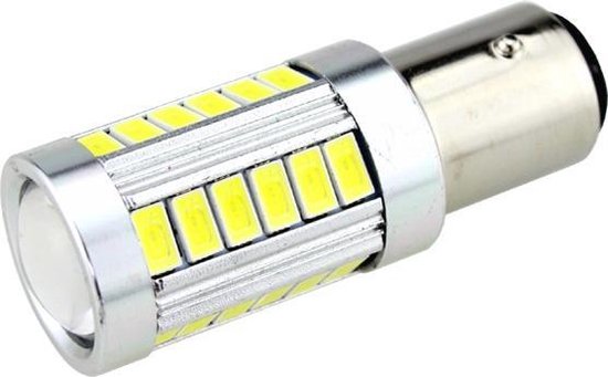 Vochtig weigeren Plantkunde Auto LEDlamp | LED BAY15D knipperlicht | 33-SMD xenon wit 6500K met lens |  12V DC | bol.com