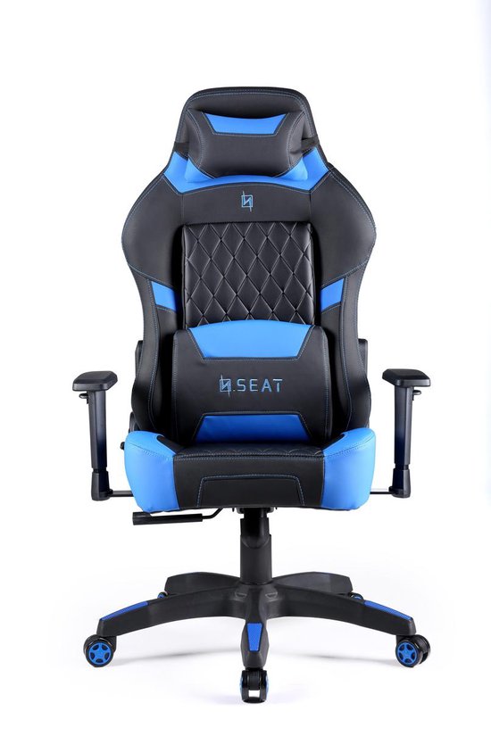 Chaise de bureau / course de Gaming N. Seat PRO 500 Series - Blauw/ Zwart (ergonomique et confortable)