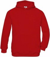 Rode katoenmix sweater met capuchon voor jongens 134/146