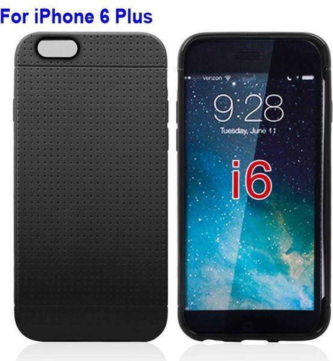 iPhone 6(S) Plus (5.5 inch) - hoes cover case - TPU - Mesh - zwart