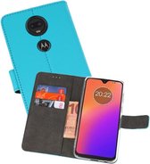 Booktype Telefoonhoesjes - Bookcase Hoesje - Wallet Case -  Geschikt voor Motorola Moto G7 - Blauw