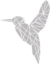 Vogel Geometrisch Vlak Hout 51 x 60 cm Grey wash - Wanddecoratie
