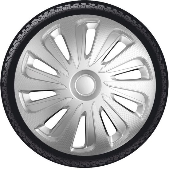 4 -Delige Sparco Wieldoppenset Roma 13-inch zilver /zwart