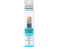 Foto: Winsor newton foundation aquarel korte penselen set 6 delig