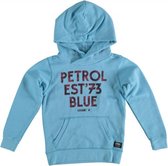 Petrol lichtblauwe sweater hoodie Maat - 140