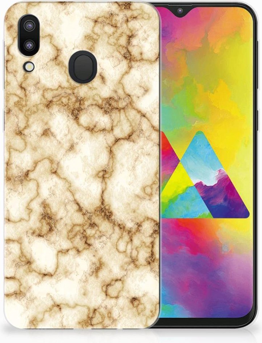 Samsung Galaxy M20 (Power) TPU Siliconen Hoesje Marmer Goud