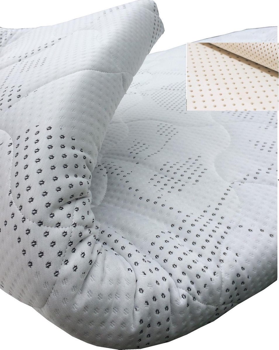 Slaaploods.nl Topdekmatras - Latex Deluxe - 120x210 cm - Dikte 6 cm Wit