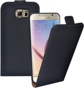 Samsung Galaxy S6 Edge Lederlook Flip Case hoesje Zwart