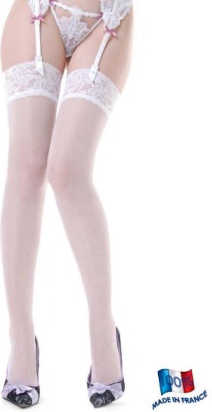 Clio lace top RHT stretch kousen voor jarretels Kleur Wit