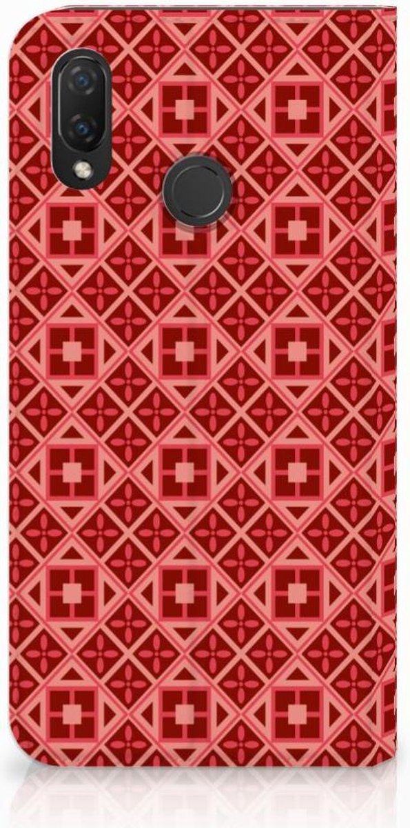 Huawei P Smart Plus Hoesje met Magneet Batik Rood