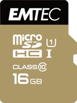 Emtec microSD Class10 Gold + 16 Go de mémoire flash