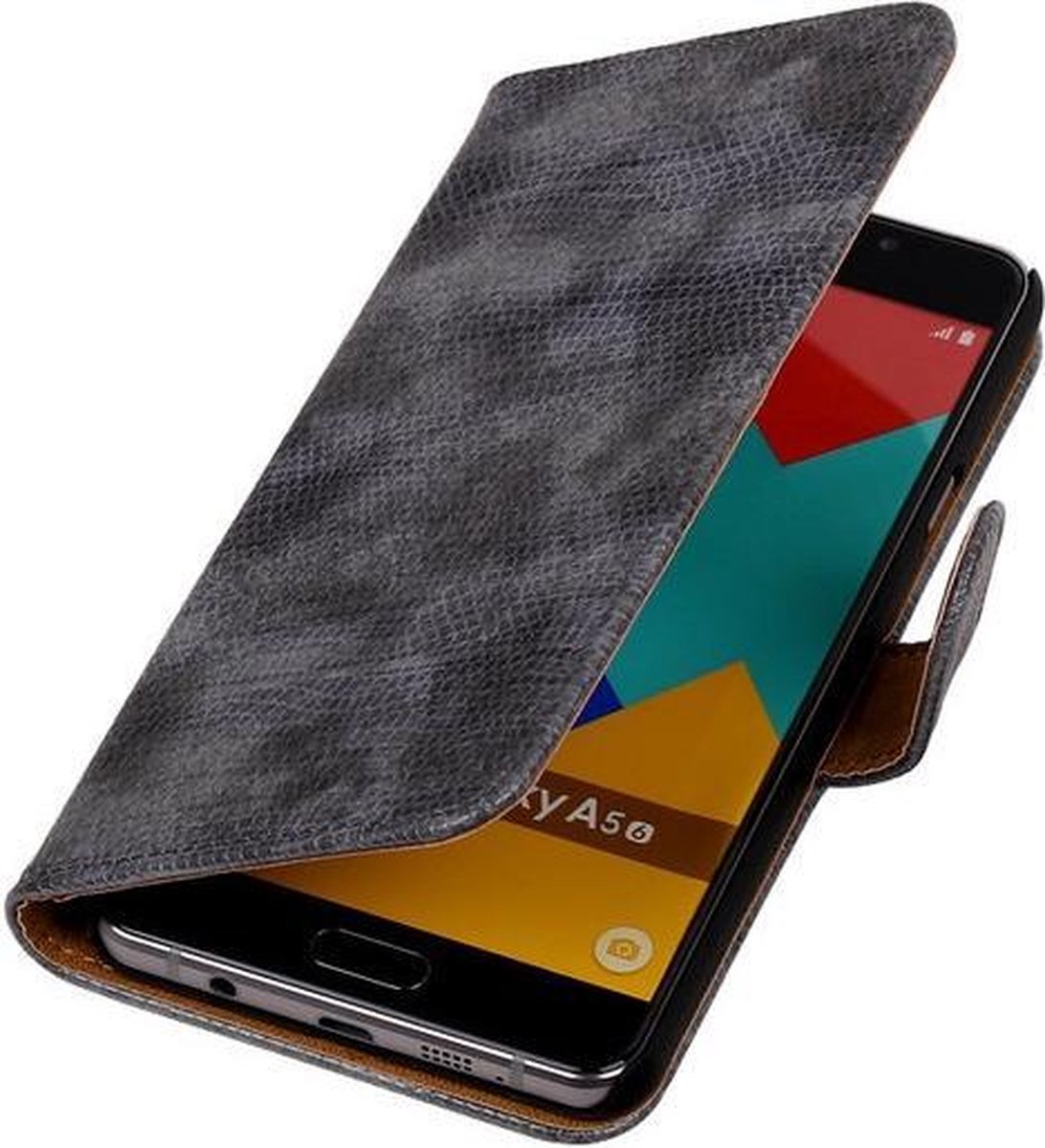 Grijs Mini Slang Booktype Samsung Galaxy A5 2016 Wallet Cover Hoesje