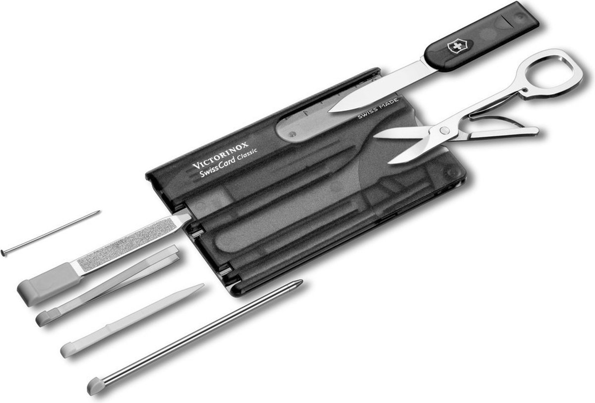 Goedkoopste Victorinox SwissCard Classic - make-up- & manicurekoffer- Zwart Transparant ABS - 10 delig