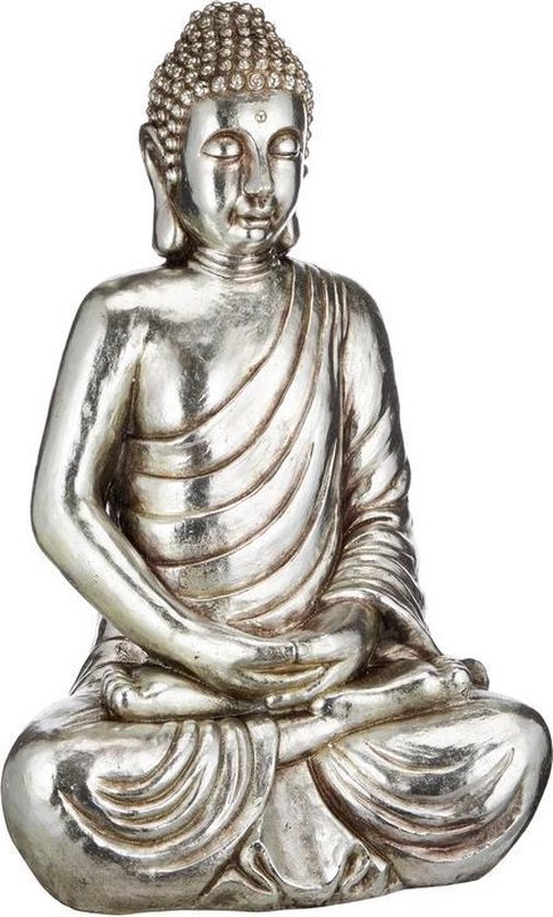 Omleiden Ontmoedigd zijn Kelder Boeddha beeld zilver zittend 90 cm | bol.com