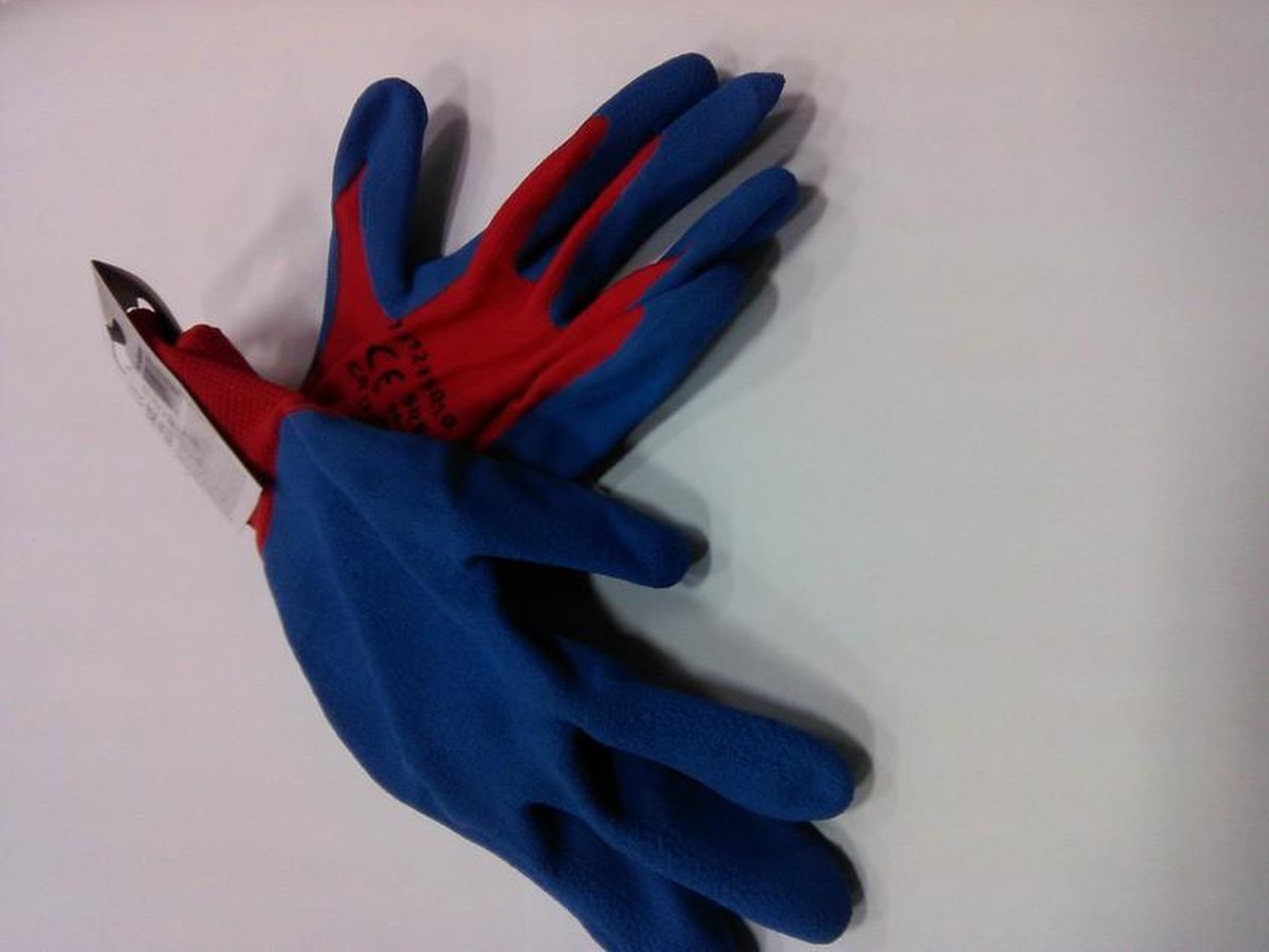 Soft Latex Werkhandschoen M 10'- XL Polyester Naadloos, 1,7mm dikke antislip coating, Hoge scheur en schuurweerstand