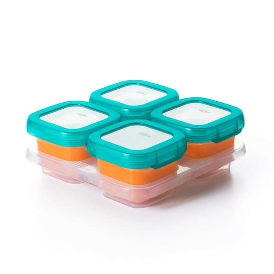 OXO tot Babyvoeding diepvriesbakjes - Babyvoeding bewaarbakjes met deksel -4x120 ml- Teal van OXO — afbeelding 3