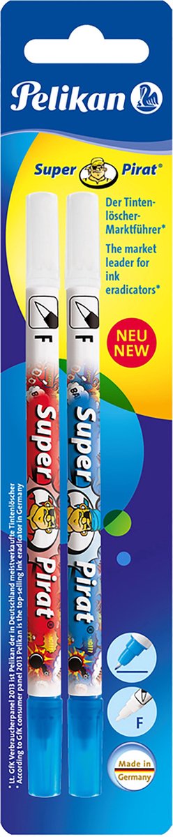 Pelikan Super Pirat vlakgum Kunststof Meerkleurig 2 stuk(s)