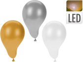 3 LED balonnen met LED - Wit - Goud - Zilver