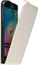 Wit Lederen Flip Case Cover Hoesje Samsung Galaxy S6 Edge