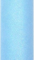 Glitter tule op rol Sky Blauw (9 mtr)